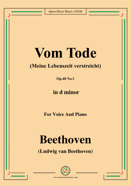 Beethoven-Vom TodeOp.48 No.3,in d minor,for Voice and Piano (arr. MSM)