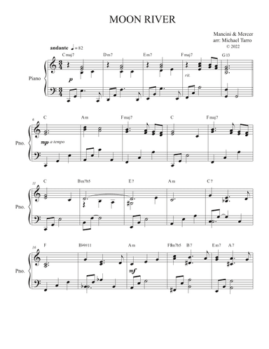 Moon River (arr. MICHAEL TARRO)