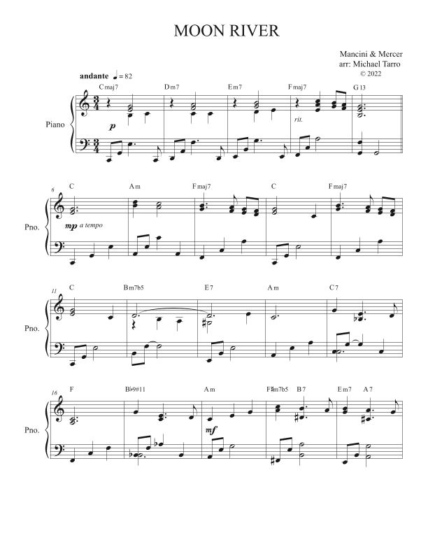 Moon River (arr. MICHAEL TARRO)