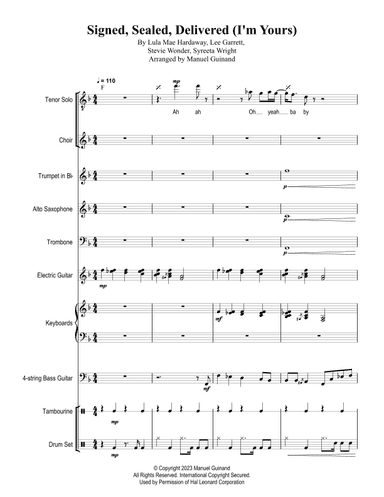 Signed, Sealed, Delivered I'm Yours (arr. Manuel Guinand)