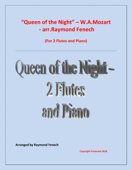 Queen of the Night - From the Magic Flute - 2 Flutes and Piano (arr. Raymond Fenech)