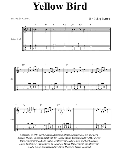 Yellow Bird (arr. Enea Acco)