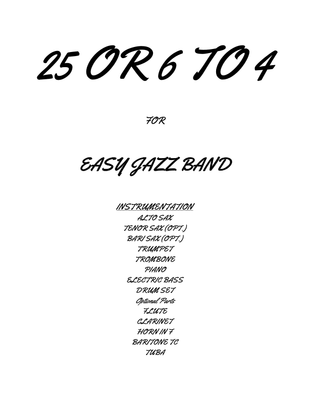 25 Or 6 To 4 (arr. Jeremy Corcoran)