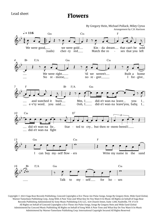 Flowers (arr. C. B. Harrison)