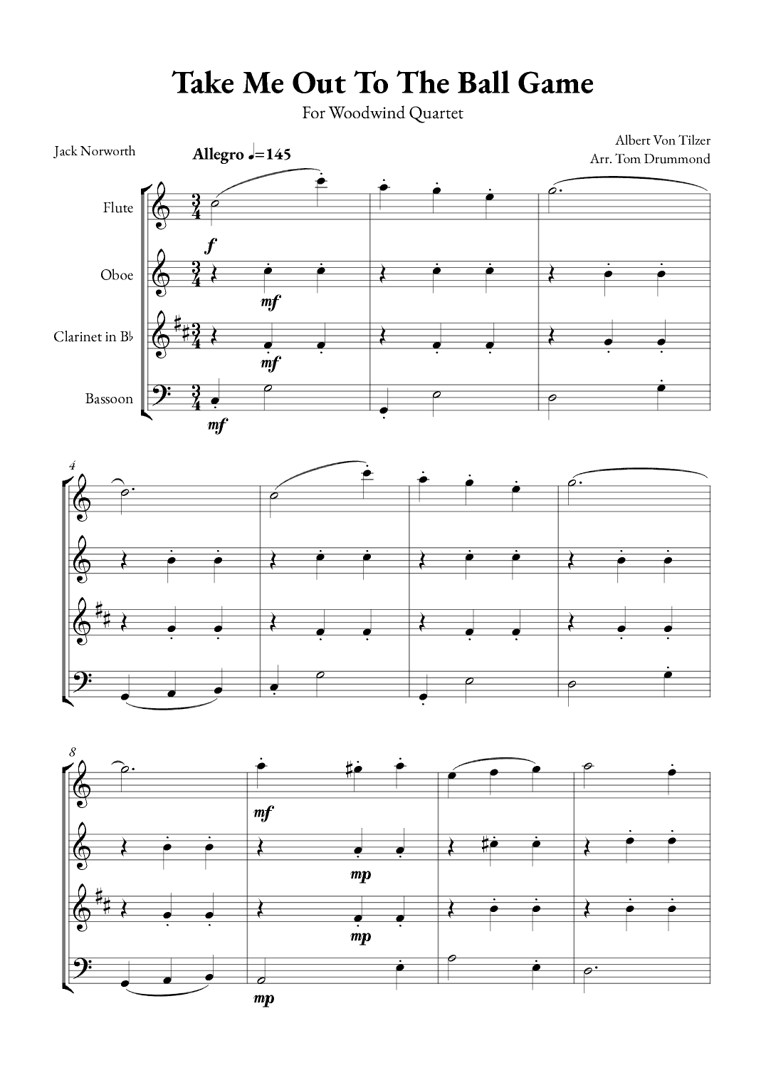 Take me Out to the Ball Game (arr. Tom Drummond)