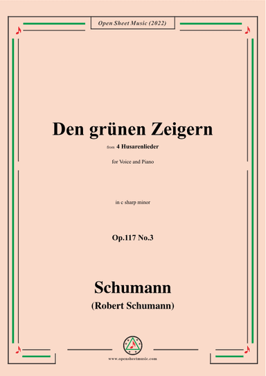 Schumann-Den grunen Zeigern,Op.117 No.3,in c sharp minor (arr. OSM Press)