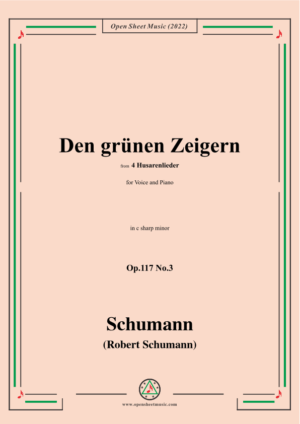 Schumann-Den grunen Zeigern,Op.117 No.3,in c sharp minor (arr. OSM Press)