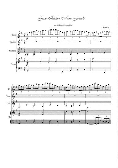 Corale Jesus Bleibet Meine Freude. Quartetto (arr. Ester Alessandrini)