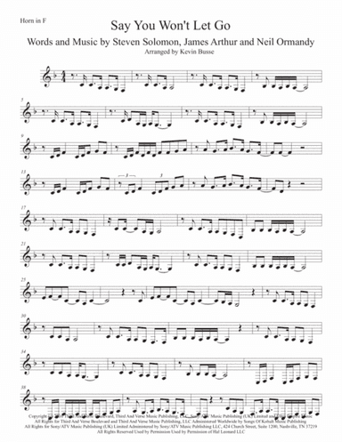 Say You Won't Let Go (arr. Kevin Busse)