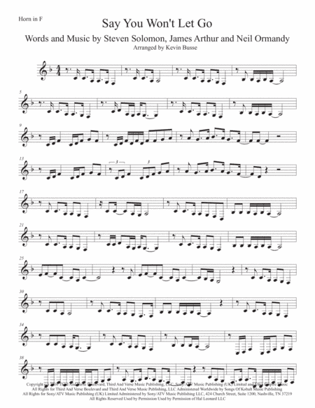 Say You Won't Let Go (arr. Kevin Busse)