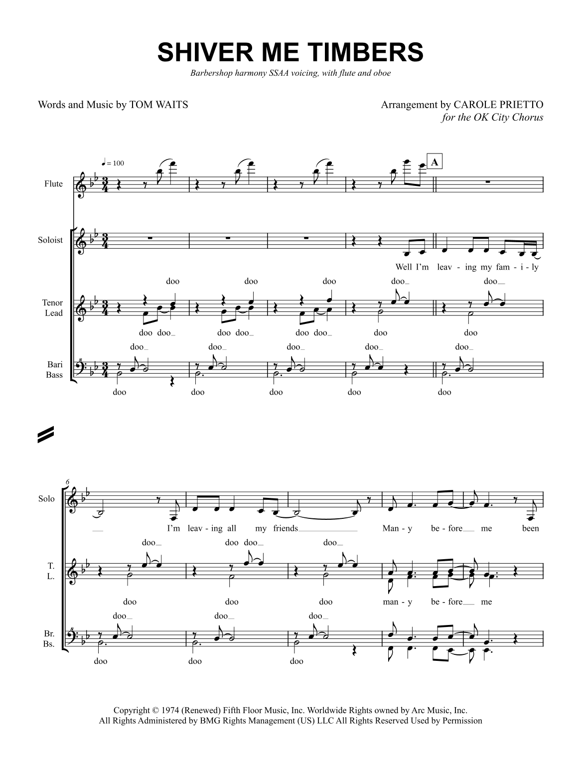 Shiver Me Timbers (arr. CAROLE PRIETTO)