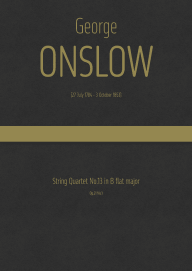 Onslow - String Quartet No.13 in B flat major, Op.21 No.1 (arr. J.G. Cucó Barber)