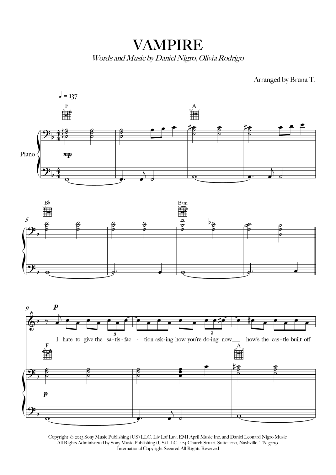 Vampire (arr. Bruna T.)