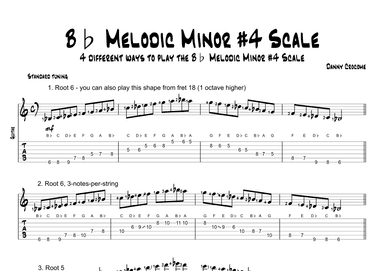 Bb Melodic Minor #4 Scale (4 Ways to Play)