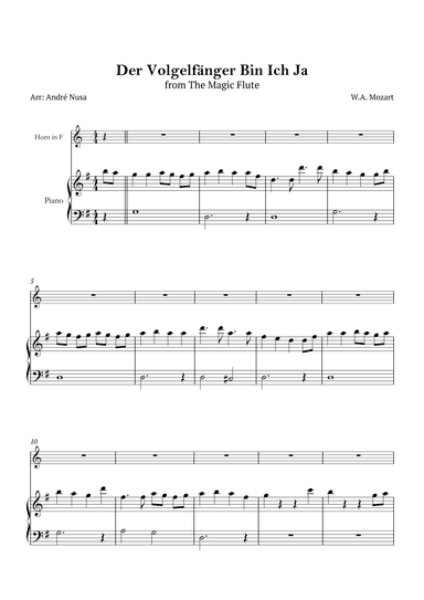 Der Vogelfänger bin ich ja (arr. André Nusa)