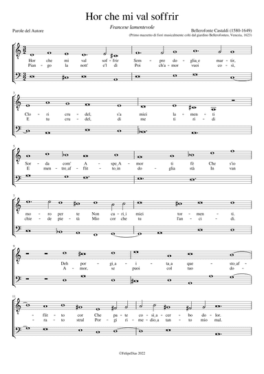 Francese lamentevole: Hor che mi val soffrir (arr. Early Music Scores)