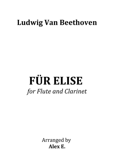 Für Elise - for Flute and Clarinet (arr. Alex E.)