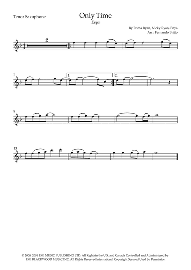 Only Time (arr. Fernando Britto)