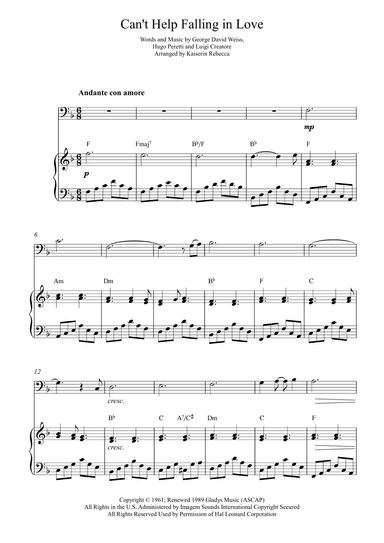 Can't Help Falling In Love (arr. Kaiserin Rebecca)