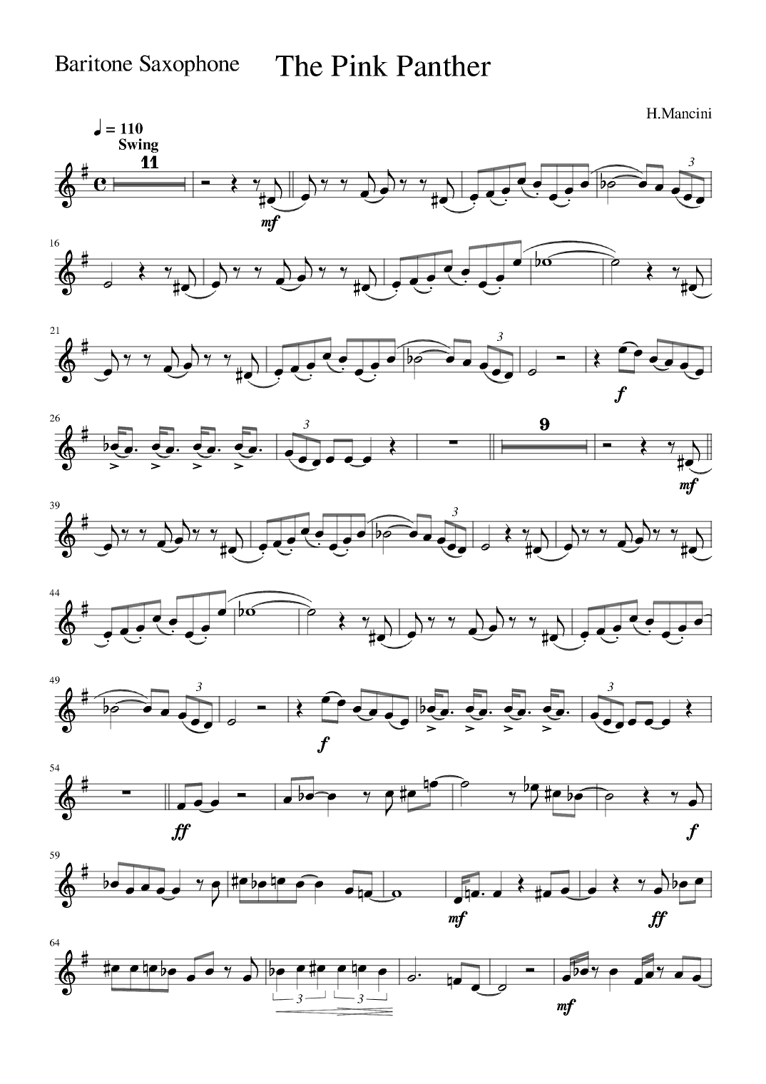 The Pink Panther (arr. Zachary Corbett)