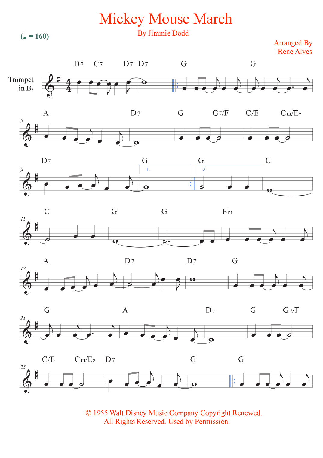 Mickey Mouse March (arr. Rene Alves)