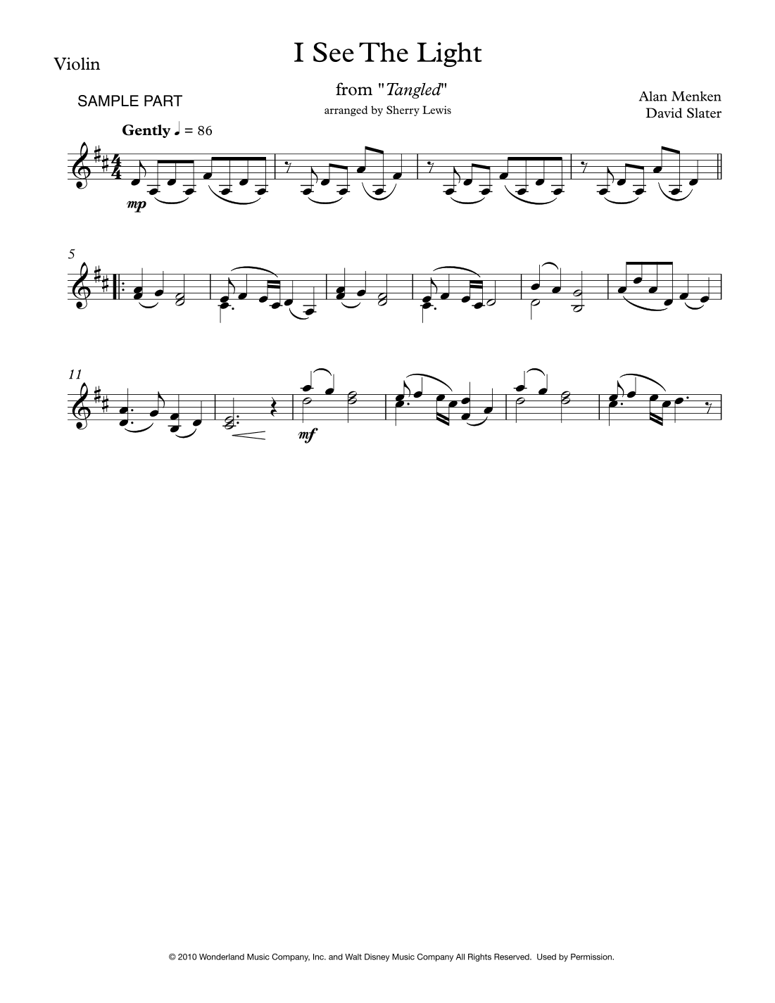 I See The Light (arr. Sherry Lewis)