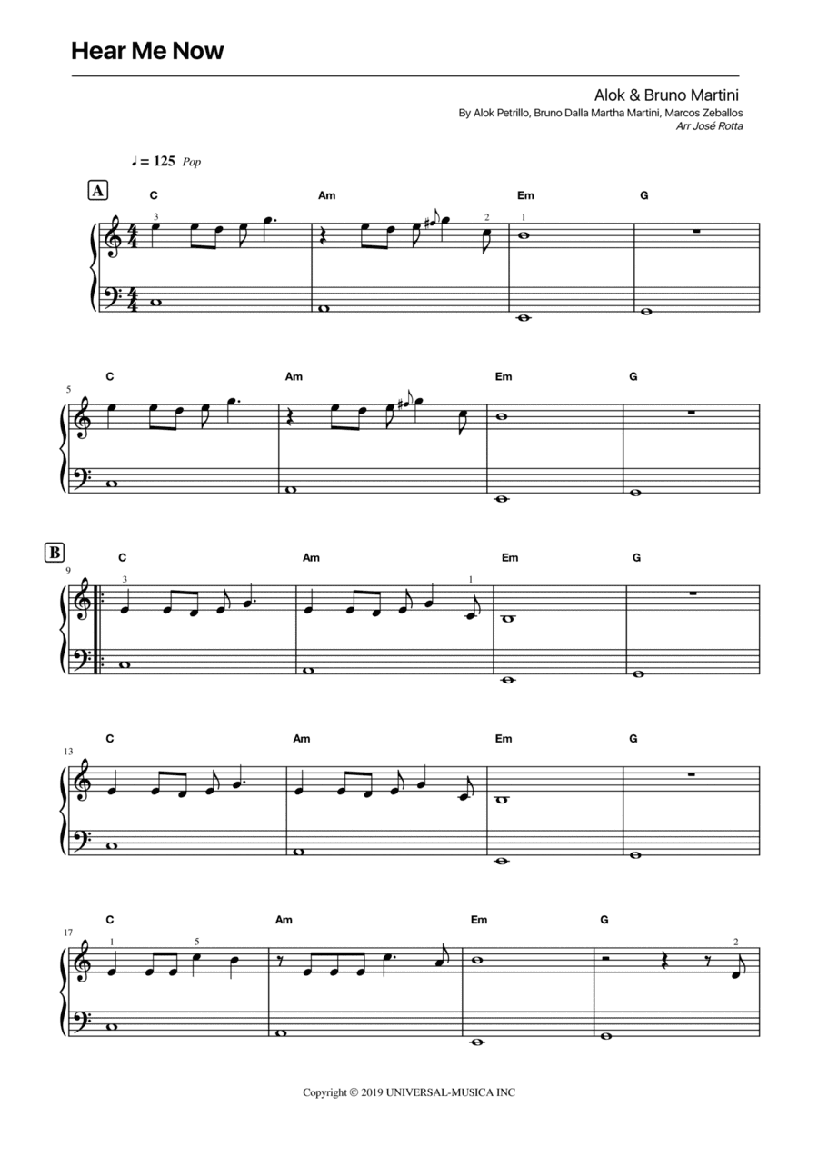 Hear Me Now (arr. José Rotta)
