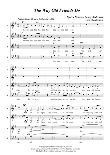 The Way Old Friends Do (arr. Cheryl Camm)