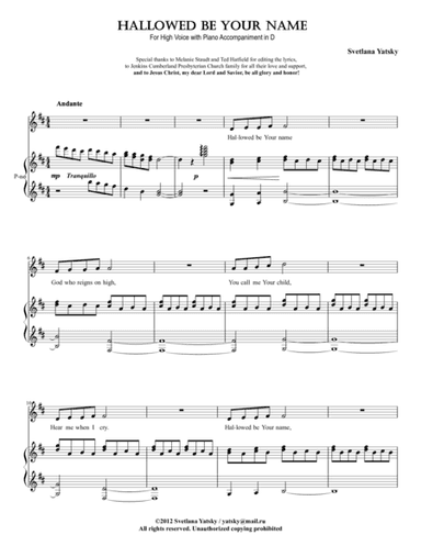 Hallowed Be Your Name (in D)