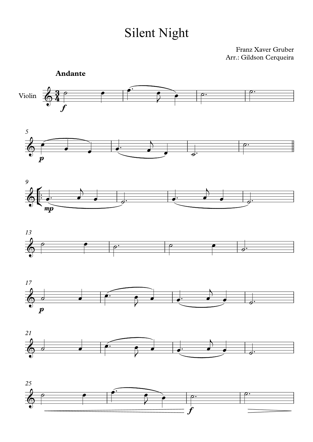 Silent Night (arr. Gildson Cerqueira)