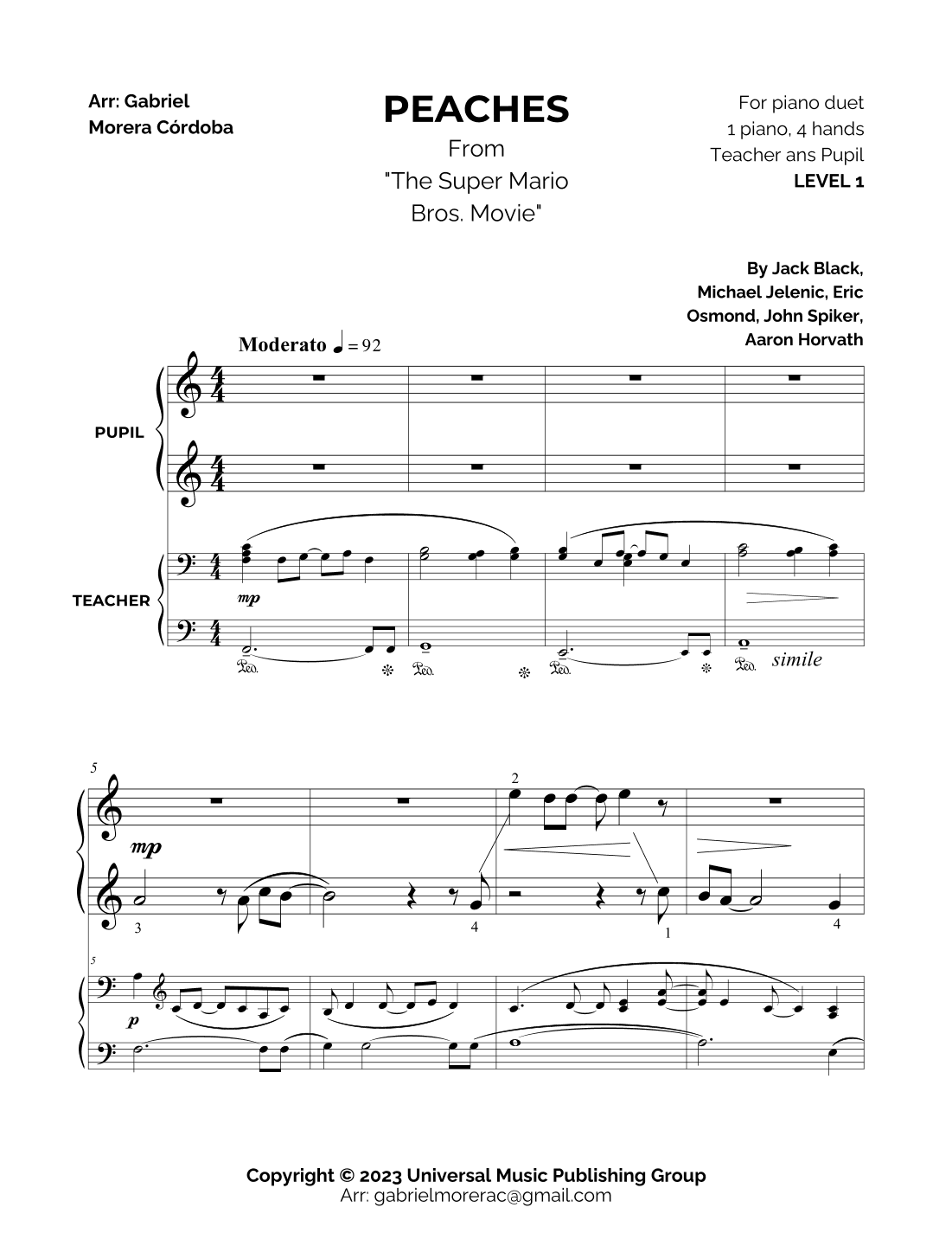 Peaches (arr. Gabriel Morera Córdoba)