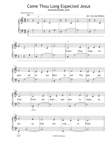 Come, Thou Long Expected Jesus (arr. Lisa Nelson)
