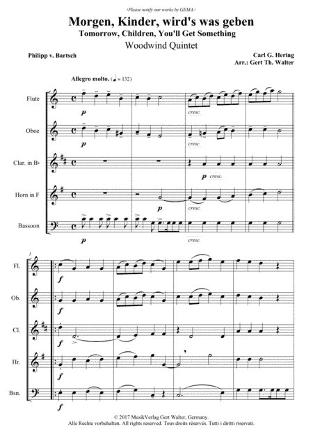 Tomorrow, Children, You'll Get Something (arr. Gert Th. Walter)