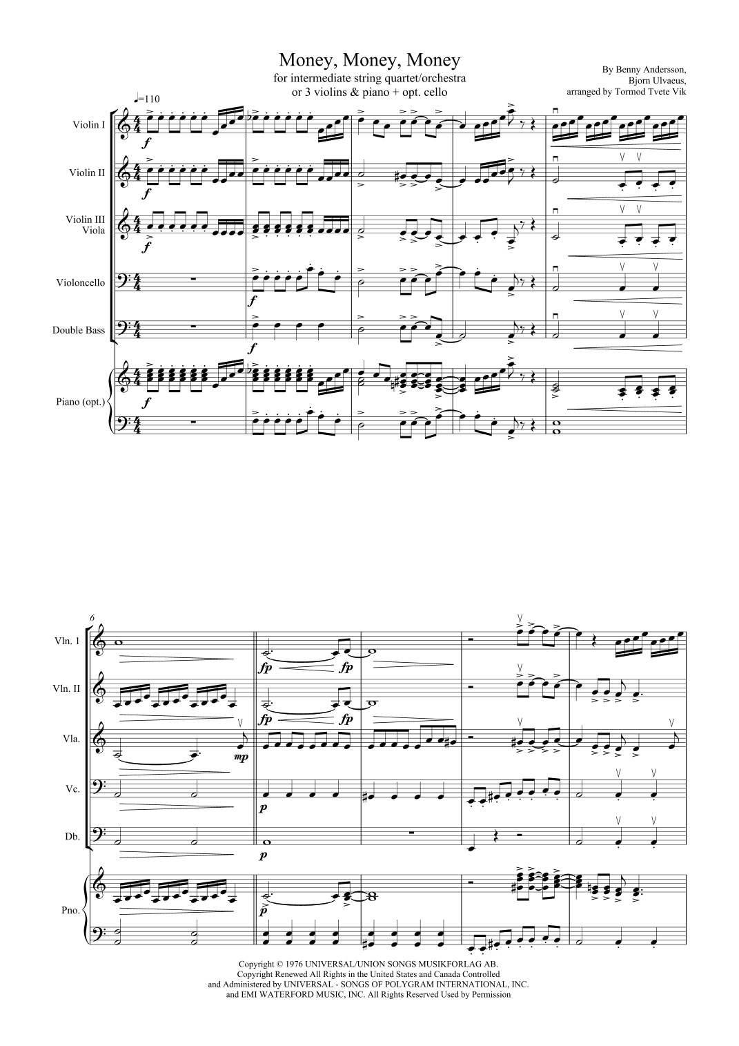 Money, Money, Money (arr. Tormod Tvete Vik)