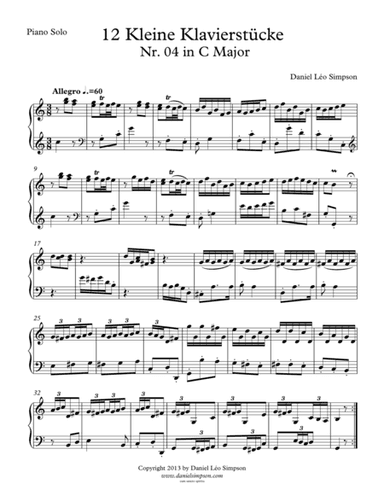 Kleine Klavierstücke Nr. 4 in C Major for Piano solo