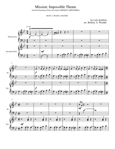 Mission: Impossible Theme  from the Paramount Television Series MISSION: IMPOSSIBLE (arr. Britney A. Wendel)