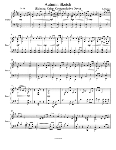 Autumn Sketch for Piano (for Raining, Crisp, Contemplative Days)