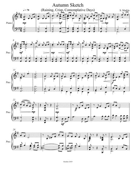 Autumn Sketch for Piano (for Raining, Crisp, Contemplative Days)