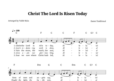 Christ The Lord Is Risen Today - C Major (arr. Valdir Maia)