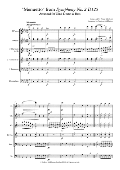 "Menuetto" from Symphony No. 2 arranged for Wind Dectet and Bass (arr. Andrew Middleton)