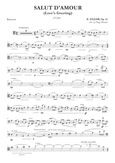 Salut d'Amour (Love's Greeting) for Bassoon and Piano (arr. Diego Marani)
