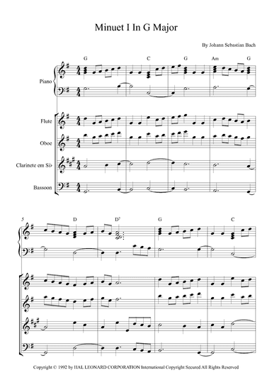 Minuet I In G Major (arr. Fernanda Moura)