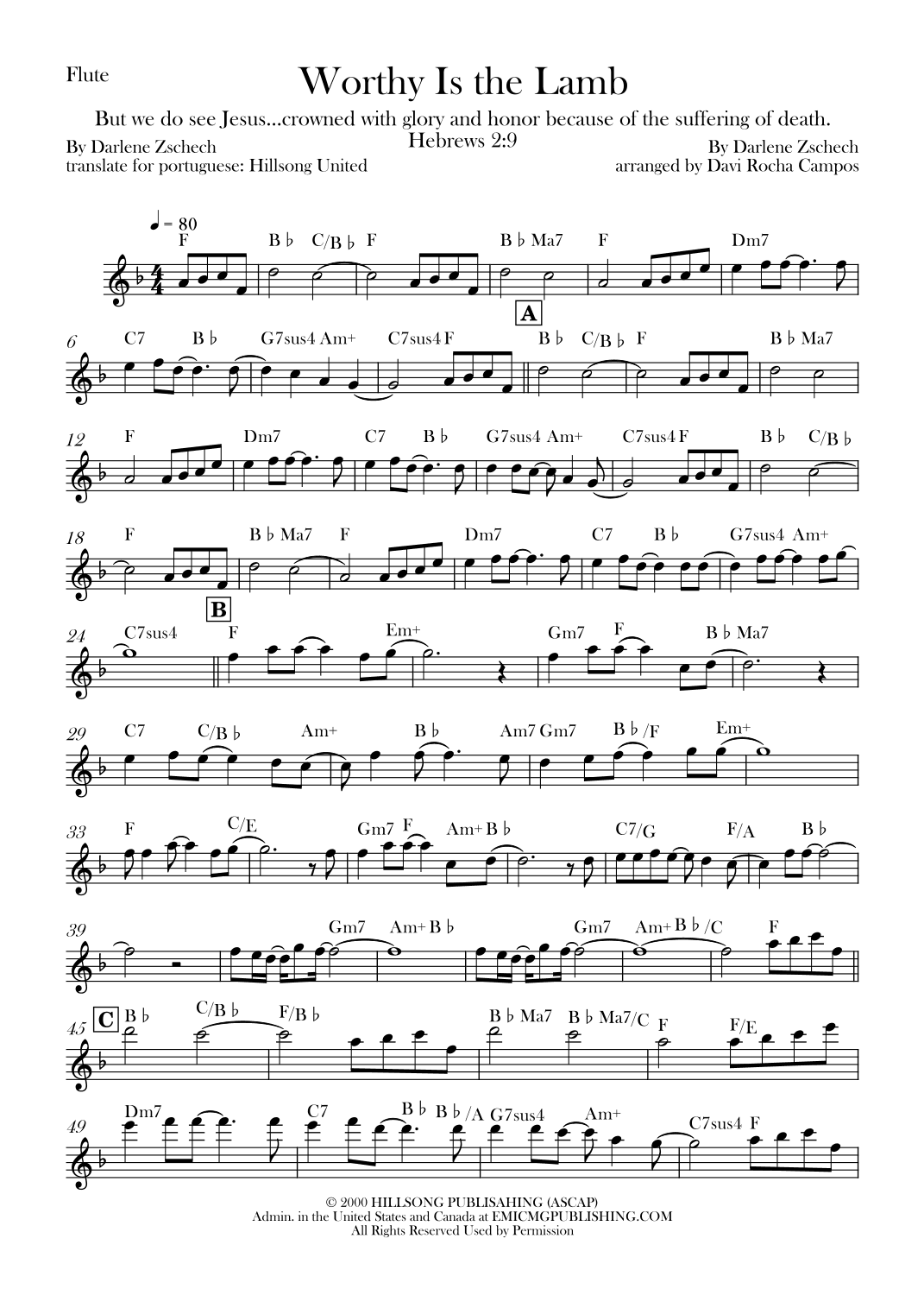 Worthy Is The Lamb (arr. Davi Rocha Campos)
