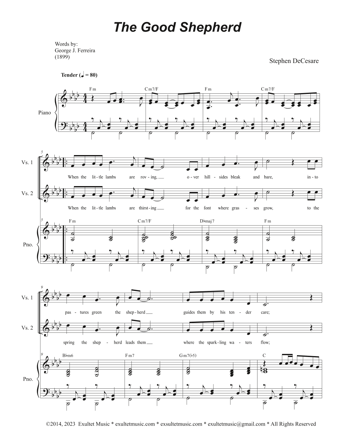 The Good Shepherd (Duet for Soprano and Alto solo)