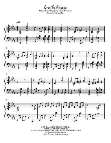 Over The Rainbow (from The Wizard Of Oz) (arr. Victoria Miley)