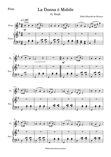 La Donna è Mobile - Rigoletto (Verdi) (arr. Fabio Eduardo de Oliveira)