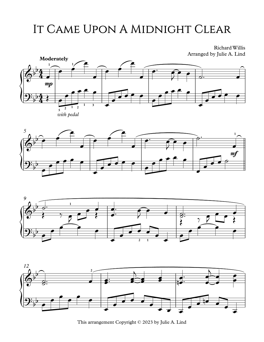 It Came Upon A Midnight Clear (arr. Julie A Lind)