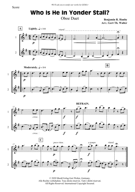 Who Is He In Yonder Stall? (arr. Gert Th. Walter)