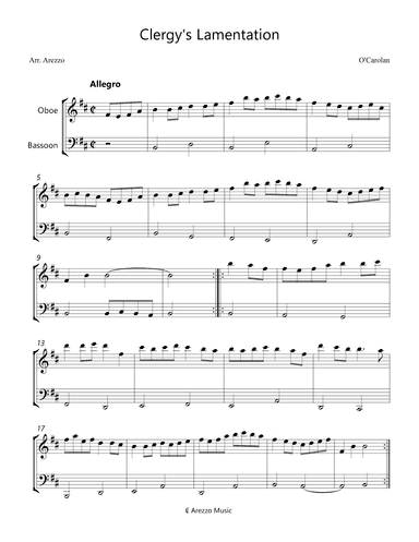 Clergy's Lamentation - Oboe and Bassoon (arr. Arezzo Music)