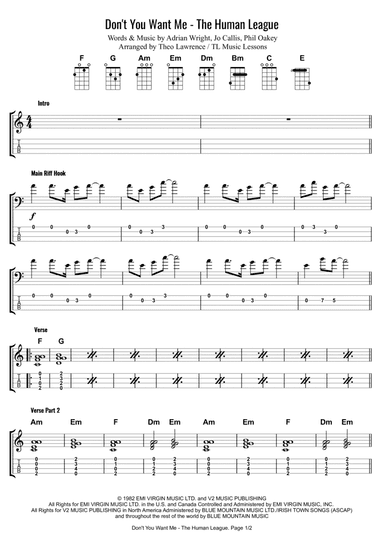 Don't You Want Me (arr. Theo Lawrence / TL Music Lessons)